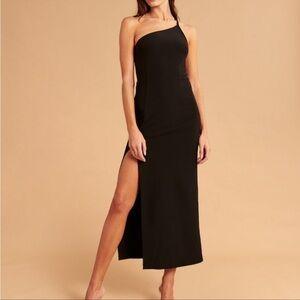 Abercrombie asymmetrical one shoulder slit midi dress